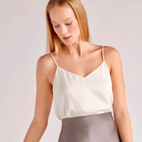 Quince Washable Stretch Silk V-Neck Cami NWOT - Picture 1 of 8